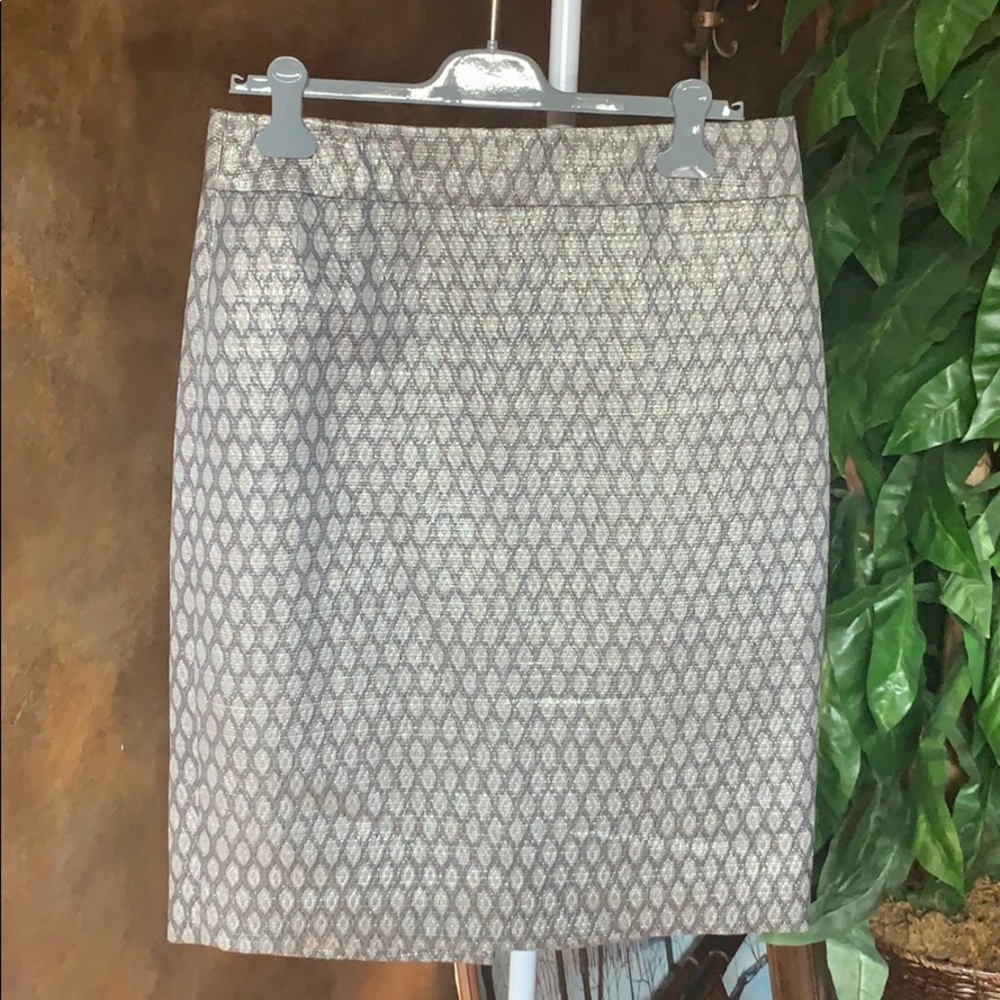 J CREW Gray Metallic Skirt